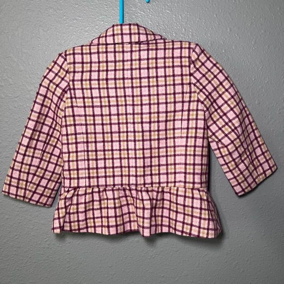 JANIE AND JACK 6-12 Month Girls 2-Pc Plaid Pink Equestrian Jacket & Riding Pants - Picture 5 of 8